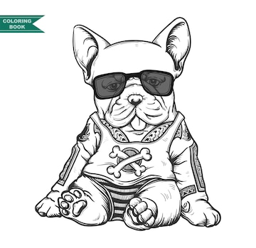 Premium Vector | Dog coloring book illustration, zentangle animal