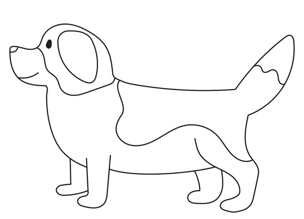 Dog coloring book isolated vector