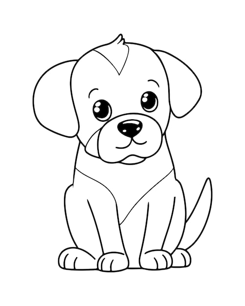 子供のための犬のカラーブック_犬のベクトル_犬の黒と白_犬のイラスト