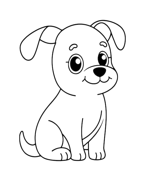 Vector dog coloring book for kids_ dog vector_ dog black and white_ dog illustration