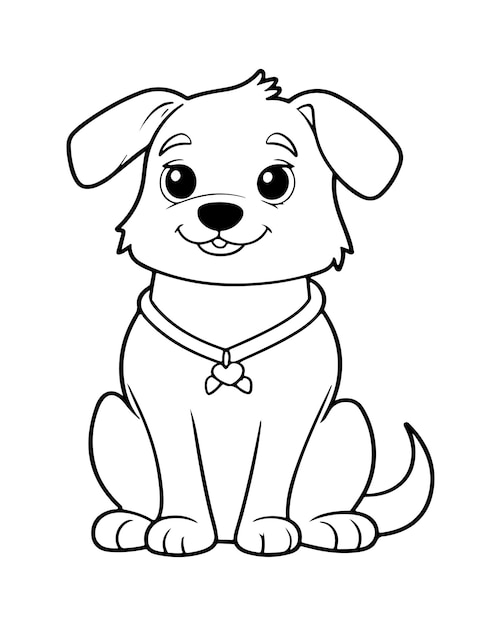 dog coloring book for kids_ dog vector_ dog black and white_ dog illustration