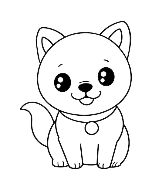子供のための犬のカラーブック_犬のベクトル_犬の黒と白_犬のイラスト