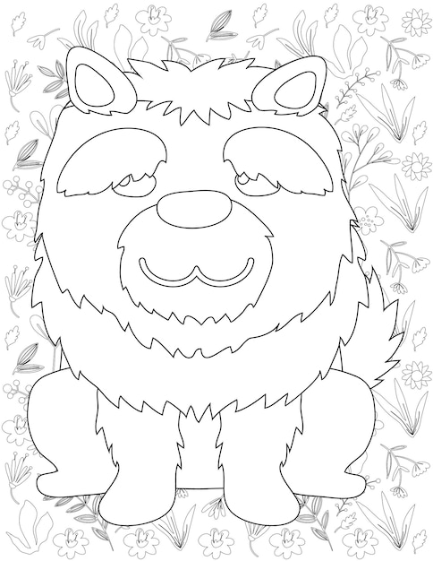 Dog Coloring Page, Dog Vector