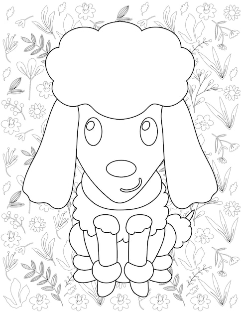 Dog Coloring Page, Dog Vector