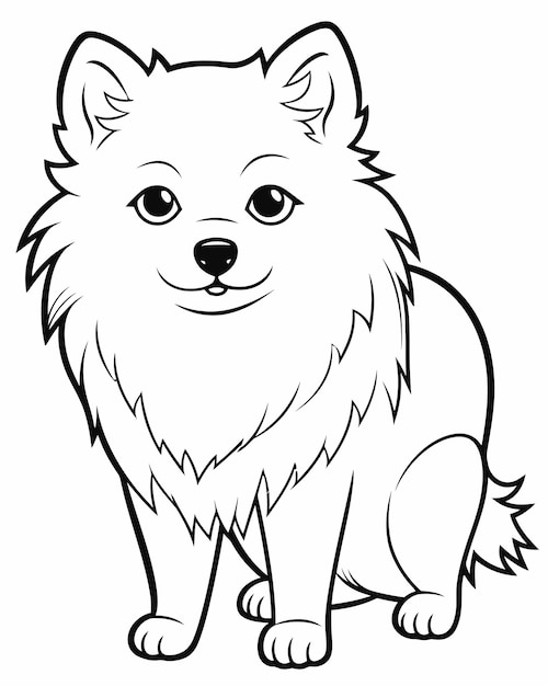 Vector dog coloring page for kids. print them online for free.