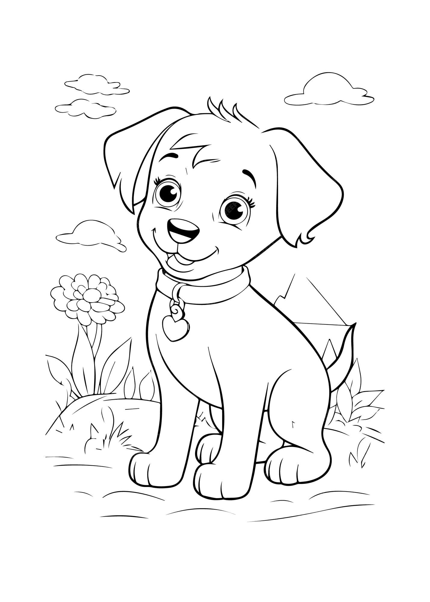 Dog Coloring Pages Preschool Kindergarten First Grade