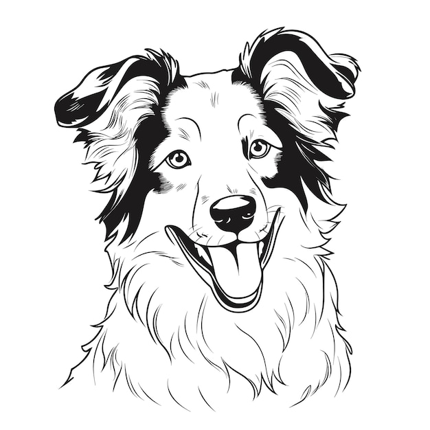 A dog colouring book for kids vector illustration