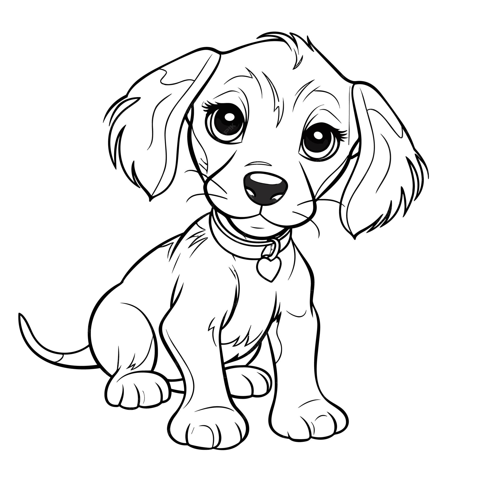 Premium Vector A dog colouring book for kids vector illustration