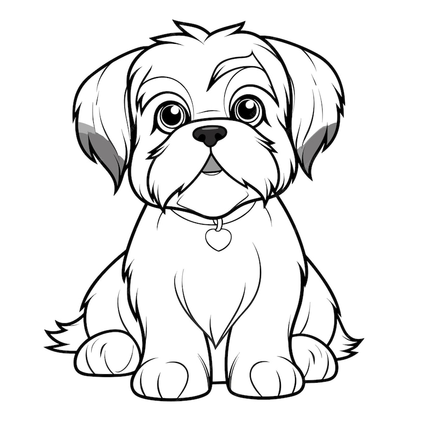 Premium Vector A dog colouring book for kids vector illustration