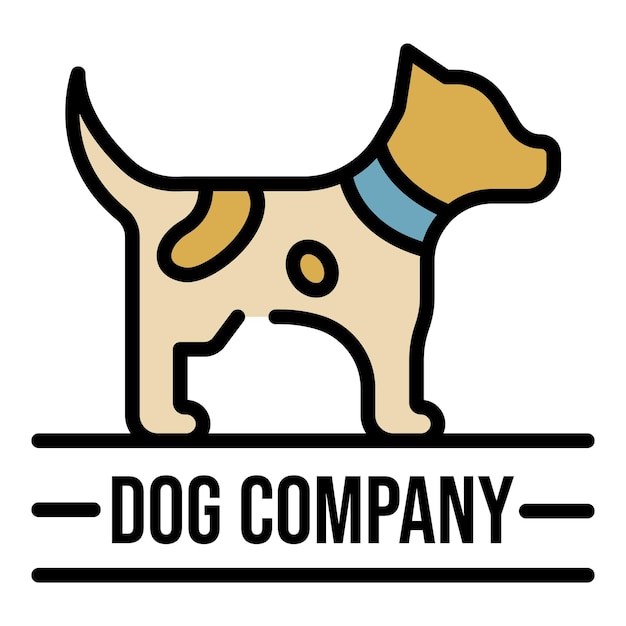 Dog company name logo outline dog company name vector logo color flat isolated