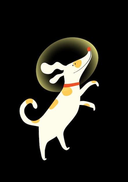 Dog cosmonaut cartoon space character for kids