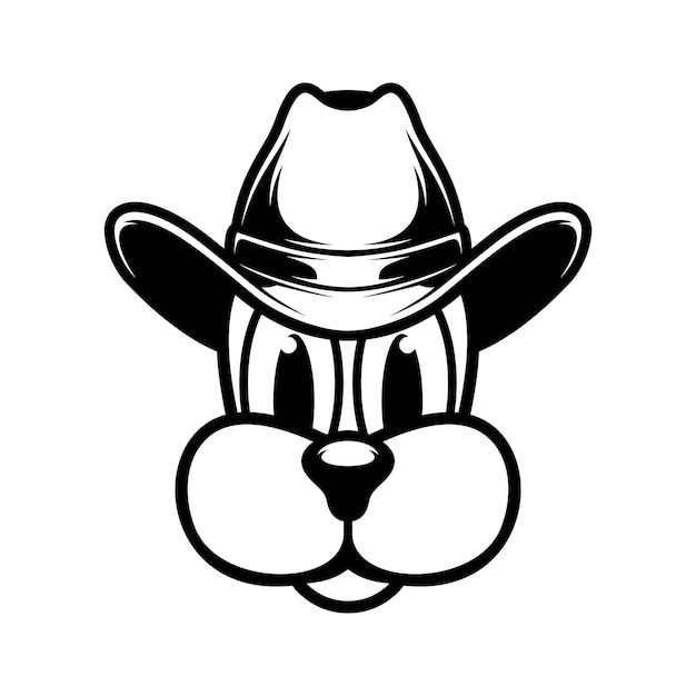 Dog cowboy outline