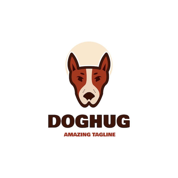 ベクトル 可愛い犬のフロントデザインのロゴ