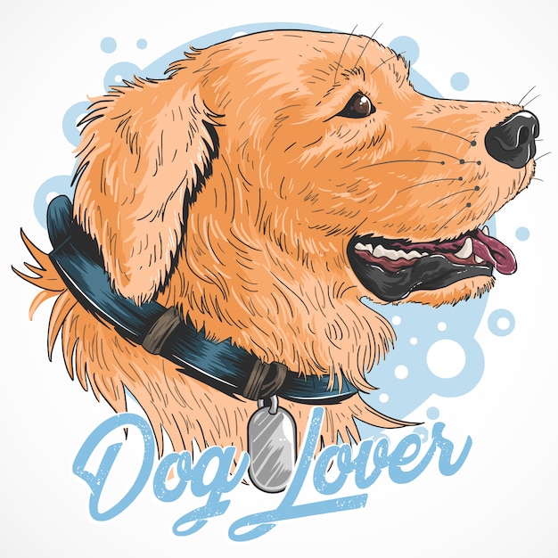 Vector dog cute golden  illustration vector