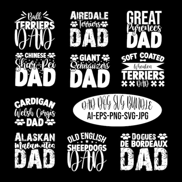 Dog dad quotes SVG Bundle