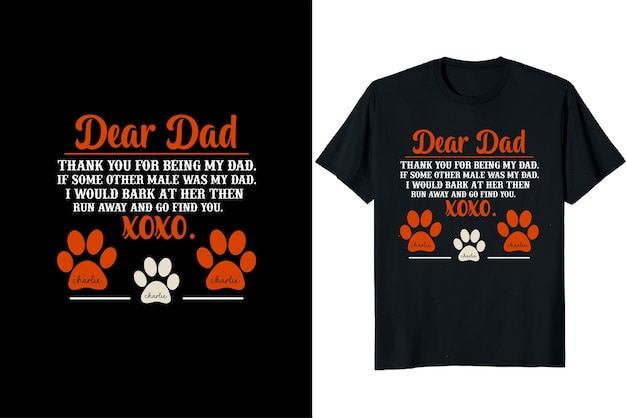 Vector dog dad tshirt design dog father's day shirt