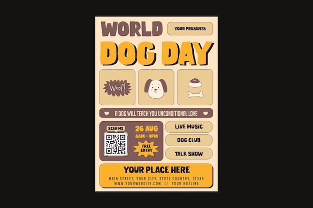 Vector dog day flyer