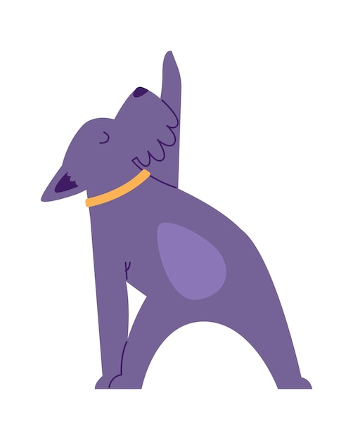 Vector dog doing yoga