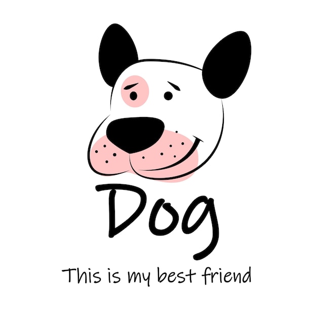 Dog in doodle style on white background