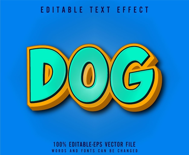 Dog editable text effect vector