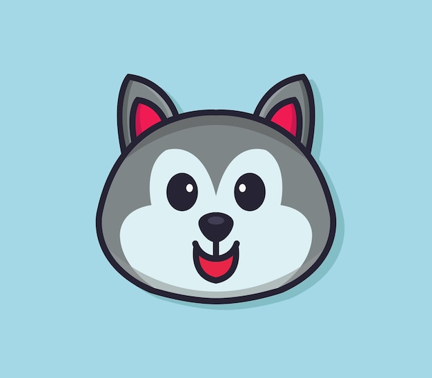 Vector dog face illustrated in cartoon style