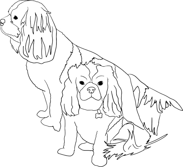 Штриховой рисунок морды собаки, Минималистский рисунок, Контур мопса, Простая непрерывная работа, Животное Щенок Домашнее животное