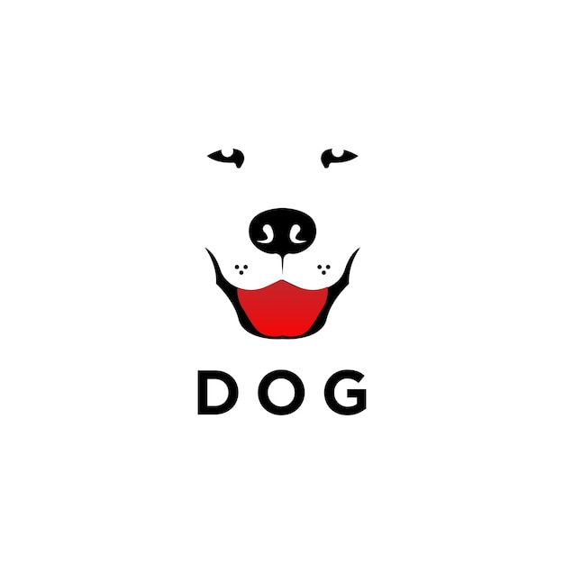 Dog face smile happy cute pet head logo vector icon