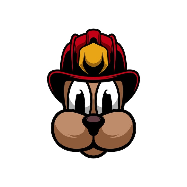 Dog Firefighter Mascot Design Vector