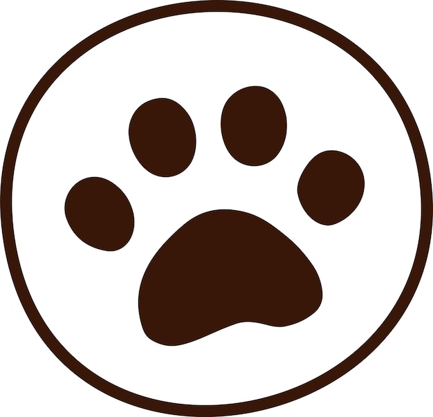 Vector dog footprint lined sticker