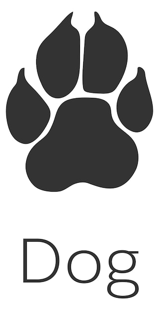 Vector dog footprint logo pet paw black silhouette