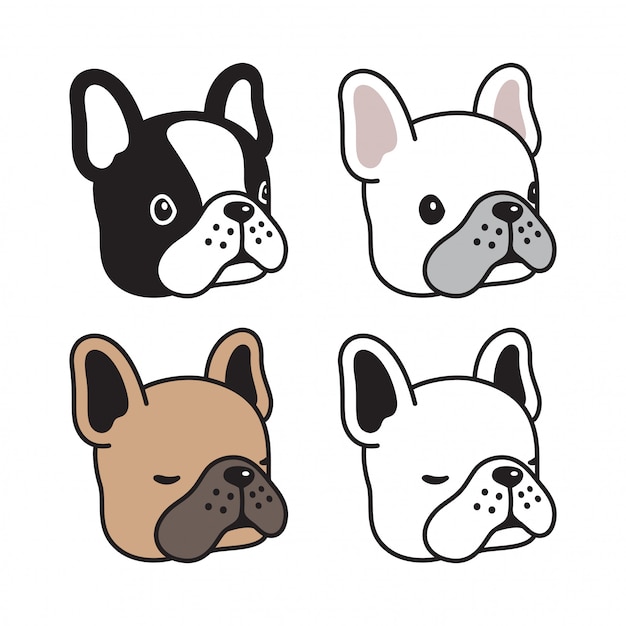 dog french bulldog cartoon