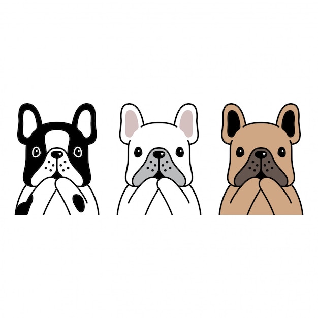 Vector dog french bulldog puppy cartoon