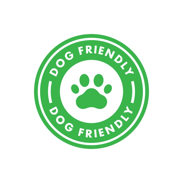 Dog Friendly sticker label or emblem Best Pet Friendly icon vector