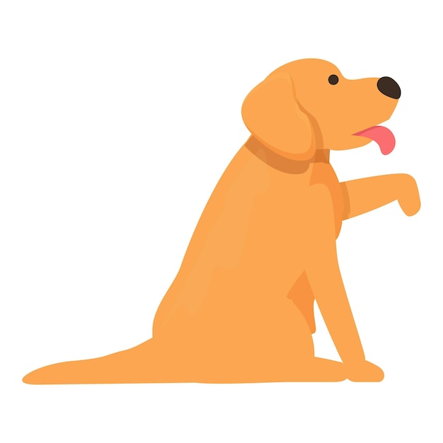 Dog give paw icon cartoon vector Golden puppy Beautiful animal face