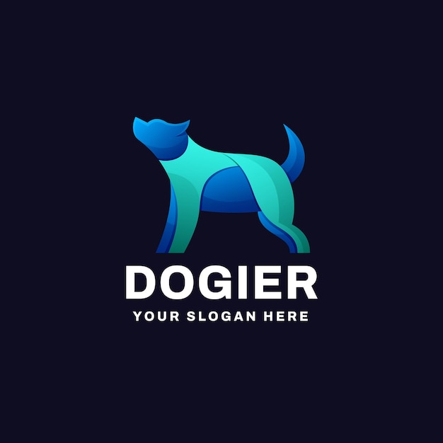 Vector dog gradient colorful logo vector icon illustration