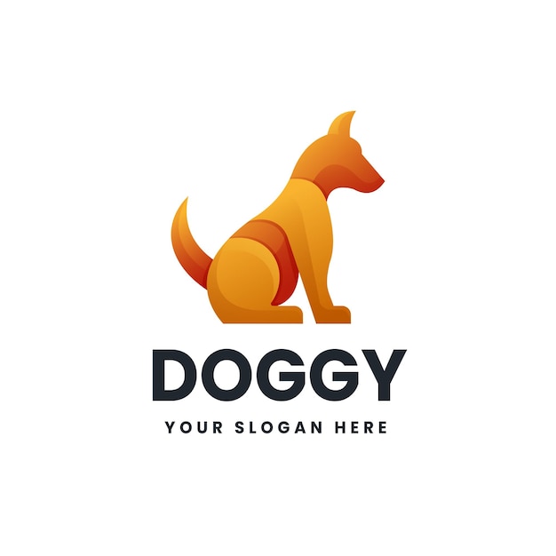 Vector dog gradient kleurrijke logo vector icoon illustratie