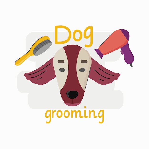 Dog grooming cartoon vector illustratie