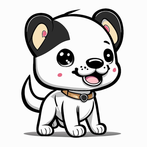 Vector dog hand drawn cartoon sticker icon concept isolated illustration