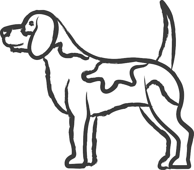 犬が手で描いたベクトルイラスト