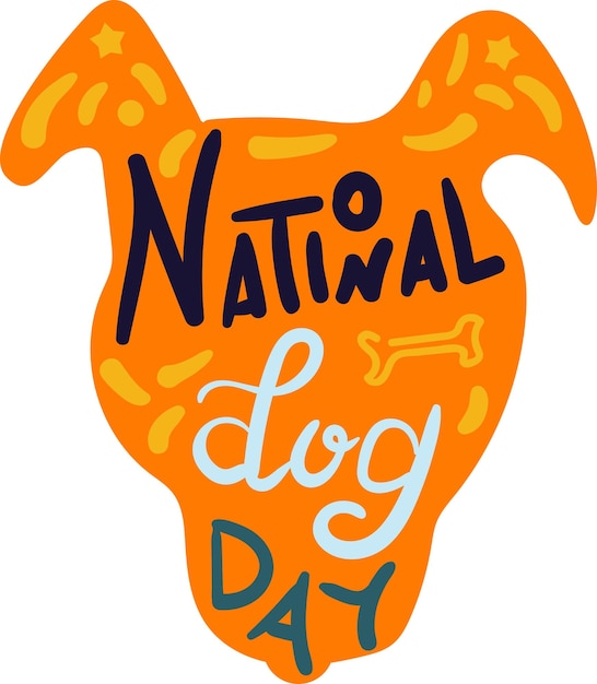 Dog head day national holiday celebration vector