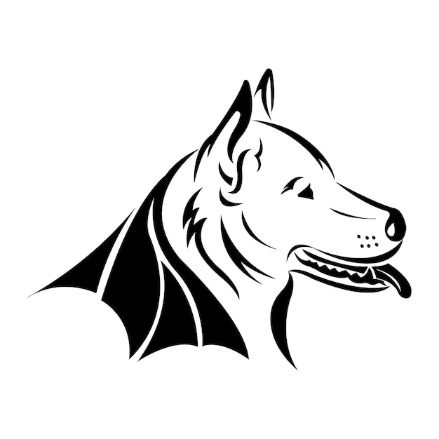 Шаблон векторного логотипа головы собаки