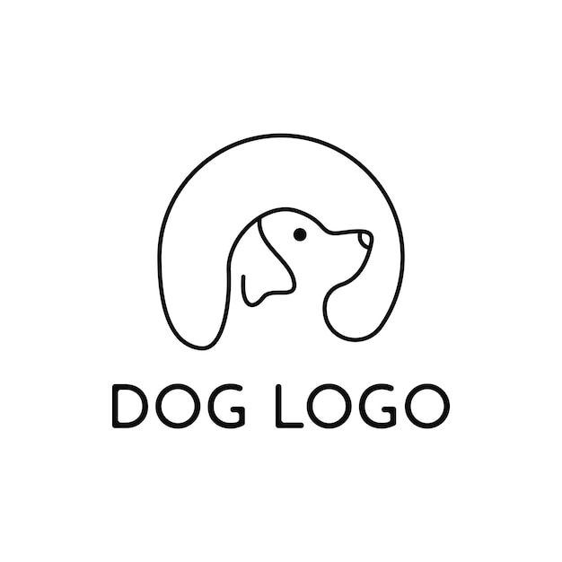 Dog head line logo design