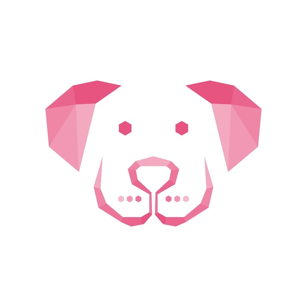 Dog head logo icon, cartoon dog face vector illustration