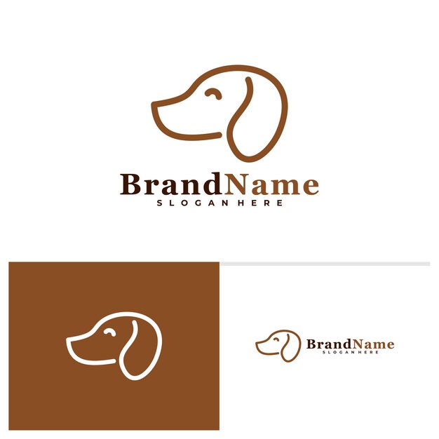 Dog Head Logo Vector Illustration Design Creative Dog Logo Concepts Template