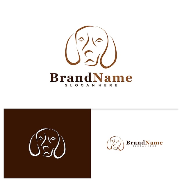 Dog Head Logo Vector Illustration Design Creative Dog Logo Concepts Template