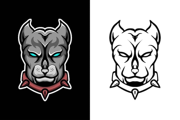 Vector dog head mascot logo design