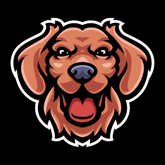 Вектор Шаблон логотипа талисман головы собаки