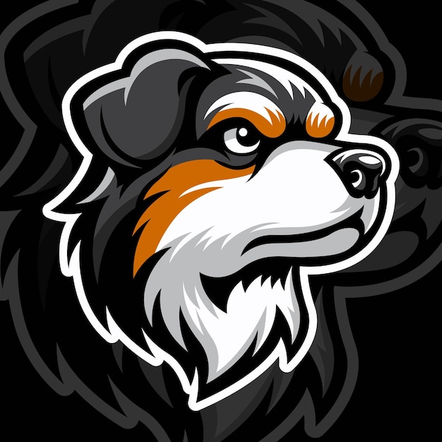 Dog Head Mascot Logo Zijkant