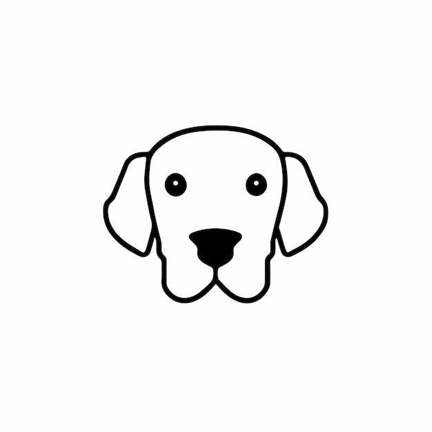 ベクトル 白い背景の犬の頭のベクトルイラスト