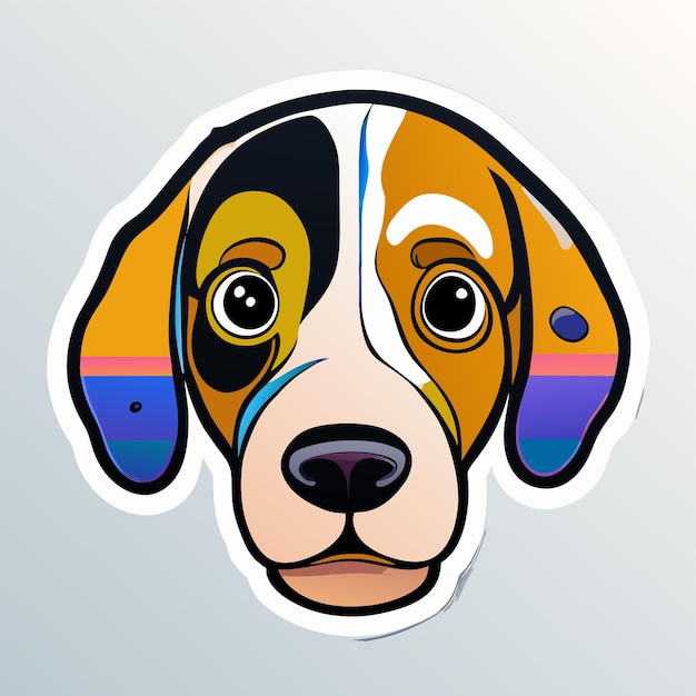 Dog head paint splash art hand drawn flat stylish cartoon sticker icon concept isolated illustration